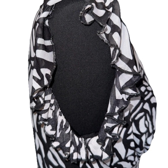 Harper 241 Women's Short Sleeve Black/Off White Printed Dress, Lined, Small, NWT - Picture 9 of 15